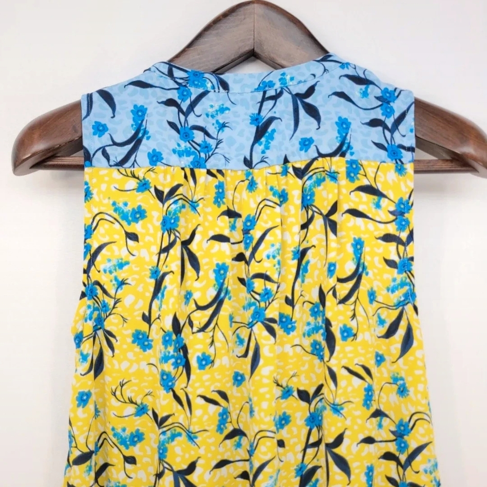 GORGEOUS Eliane Rose Summer Floral Sleeveless Dress - Yellow and Blue - Picture 6 of 7